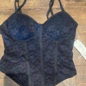 Elegant Black Lace Bustier